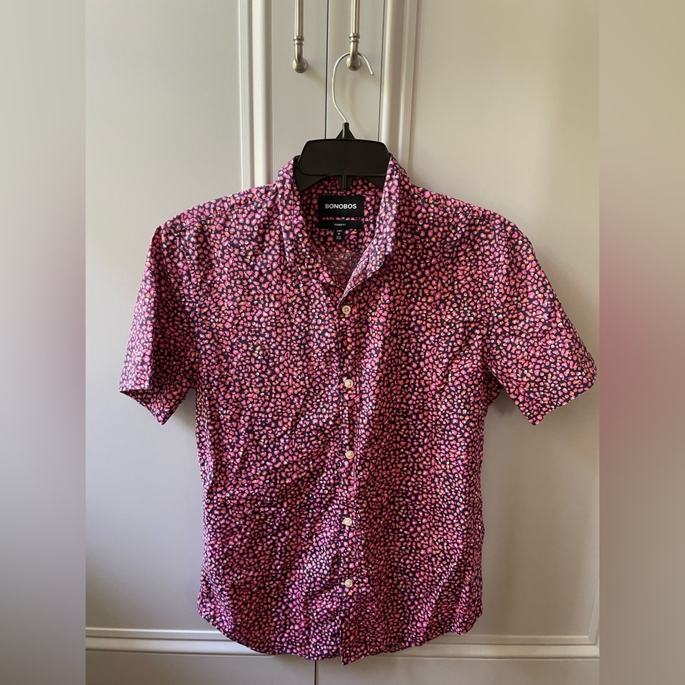 Bonobos patterned tailored fit polo, size S